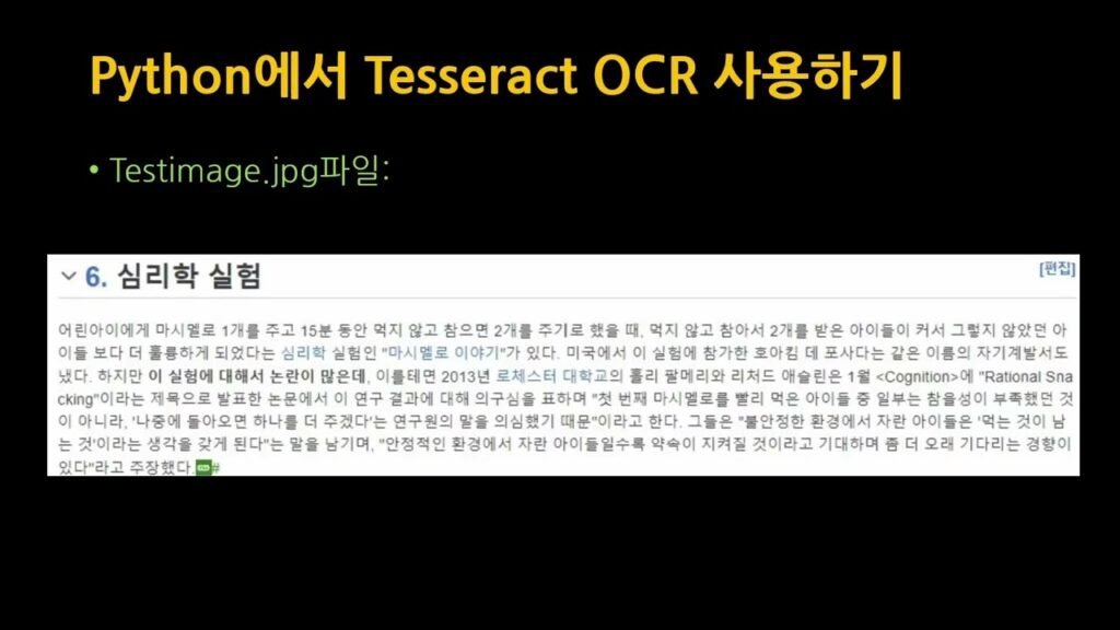 PDF 텍스트 추출(OCR) 자동화: 파이썬 Tesseract 활용